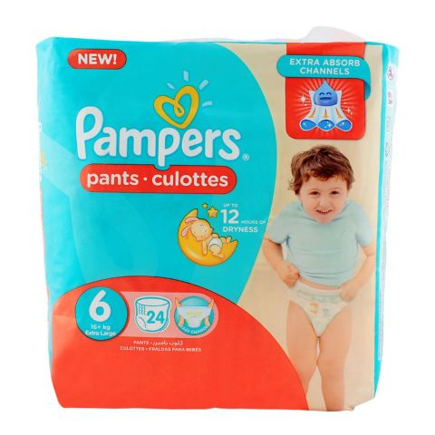Pampers Pants No. 6, XL Jumbo 16+ KG 24-Pack