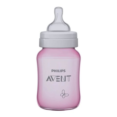 Avent Classic+ Feeding Bottle 1m+ 260ml (Girl/Butterfly) - SCF573/13