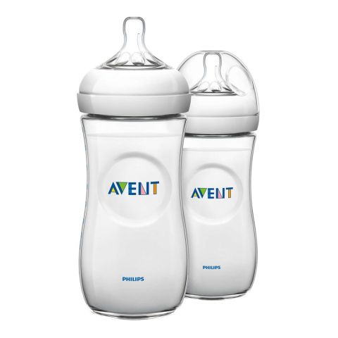 Avent Natural Feeding Bottle, 2-Pack, 6m+, 330ml/11oz, SCF696/23