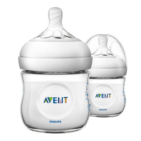 Avent Natural Feeding Bottle, 2-Pack, 125ml/4oz, SCF690/23