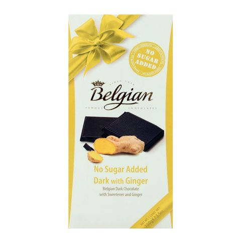Belgian No Sugar Added Dark Ginger Chocolate 100gm