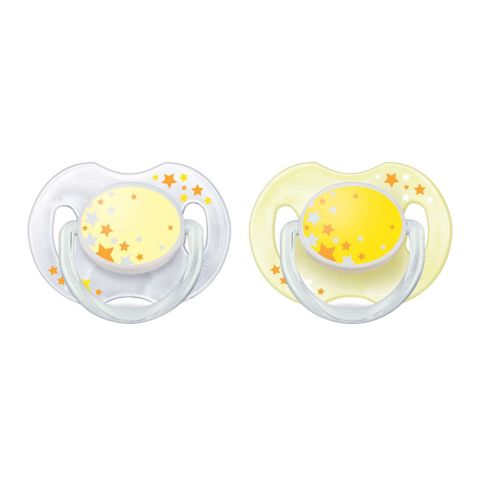 Avent Night Time Orthodontic Soothers, 2-Pack, 0-6m, Stars, SCF176/18