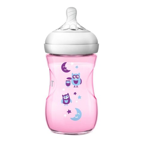 Avent Natural Feeding Bottle, 1m+, 260ml/9oz, Moon/Owl, SCF020/13