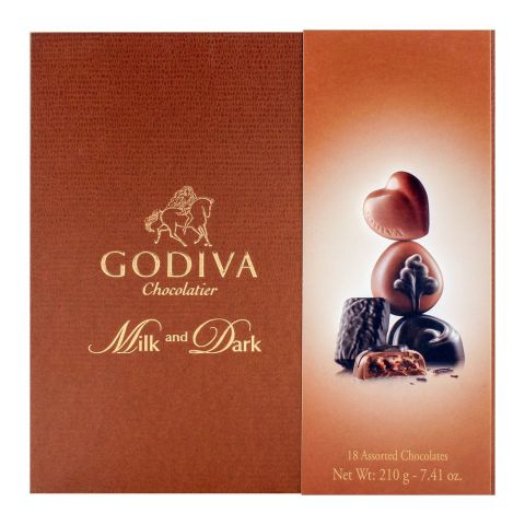 Godiva Milk & Dark 18 Assorted Chocolates 210g