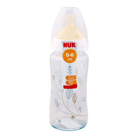 Nuk First Choice Glass Feeding Bottle, M, 0-6m 240ml, 10125126