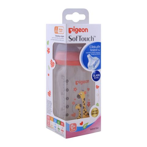 Pigeon Soft Touch Glass Bottle, 0+ Month, 160ml, Giraffe, A-78026