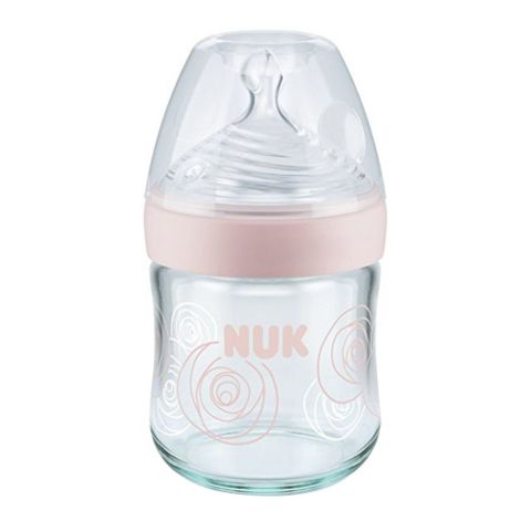 Nuk Nature Sense Glass Feeding Bottle, S, 0-6m, 120ml, 10747088