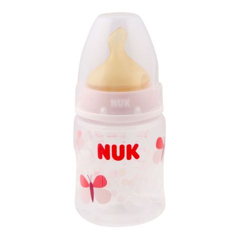 Nuk First Choice+ Latex Feeding Bottle, M, 0-6m, Butterfly Art, 150ml, 10743737