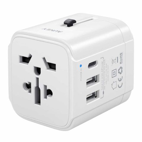Aukey Universal Travel Adapter, White, PA-TA01
