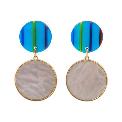 Girls Earrings, Blue, NS-043