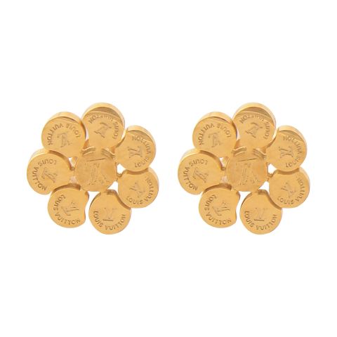 LV Style Girls Earrings, Golden, NS-052
