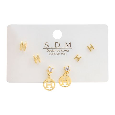 Hermes Style Girls Earrings Set, 3 Pairs, NS-056