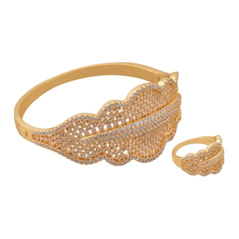 Girls Ring and Bracelet Set, Golden, NS-002