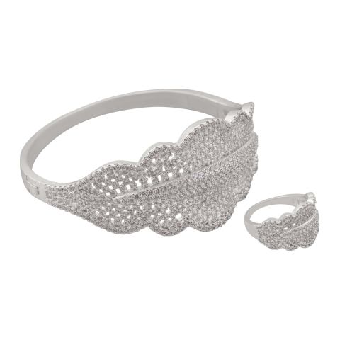 Girls Ring and Bracelet Set, Silver, NS-002