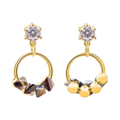 Girls Earrings, Black, NS-065