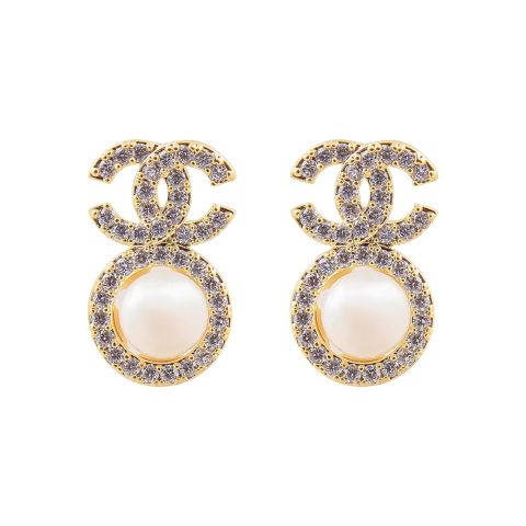 Channel Style Girls Earrings, Golden, NS-071