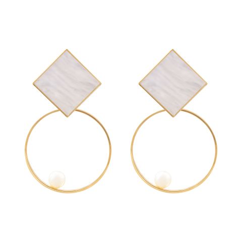 Girls Earrings, Golden, Hollow, NS-083