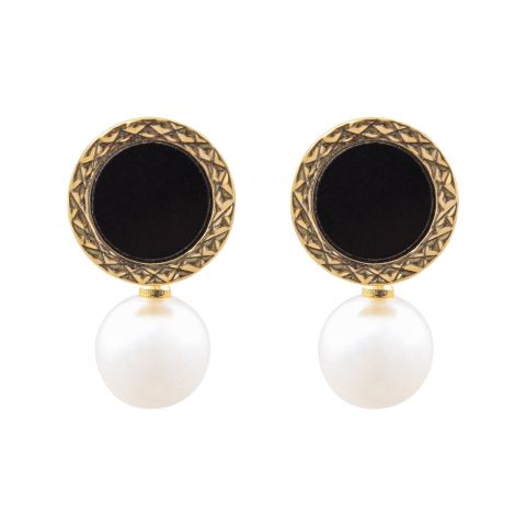 Girls Earrings, Black, NS-094