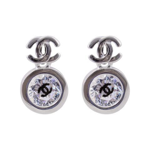 Channel Style Girls Earrings, Silver, NS-0108