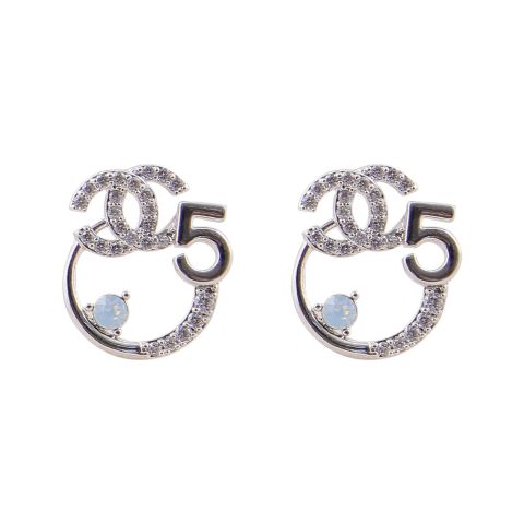 Channel Style Girls Earrings, Silver, NS-0110