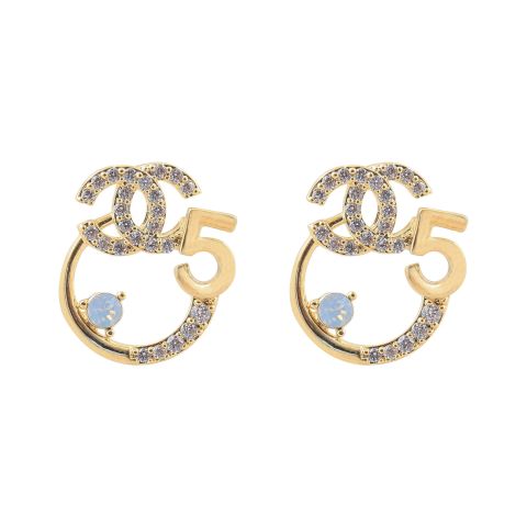 Channel Style Girls Earrings, Golden, NS-0110