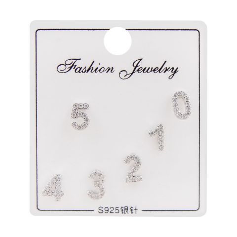 Girls Earrings, Silver, NS-0141