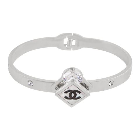 Channel Style Girls Bracelet, Silver, NS-0162