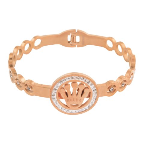 Rolex Style Girls Bracelet, Rose Gold, NS-0163