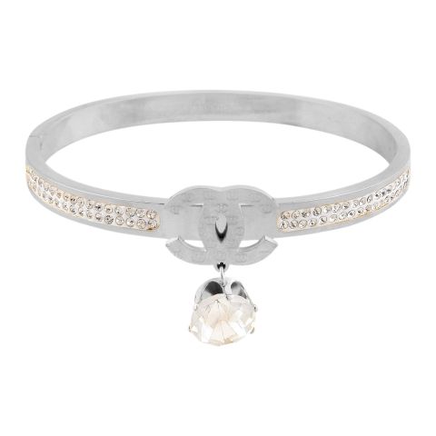 Channel Style Girls Bracelet, Silver, NS-0178