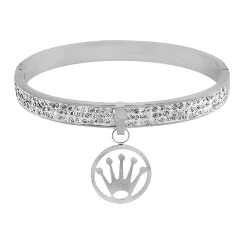 Rolex Style Girls Bracelet, Silver, NS-0179
