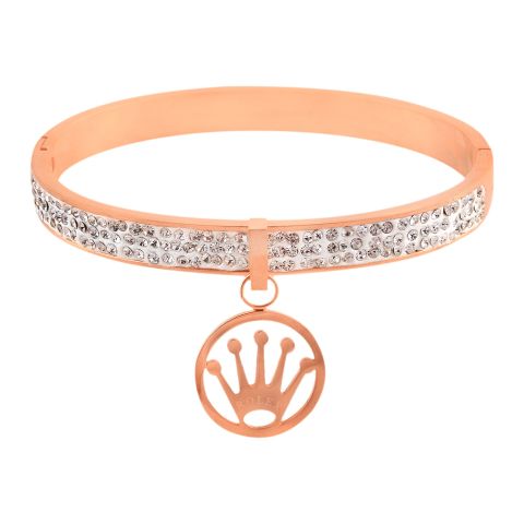 Rolex Style Girls Bracelet, Rose Gold, NS-0179