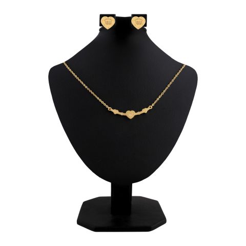 Tiffany Style Girls Locket & Earrings Set, Golden, NS-0194