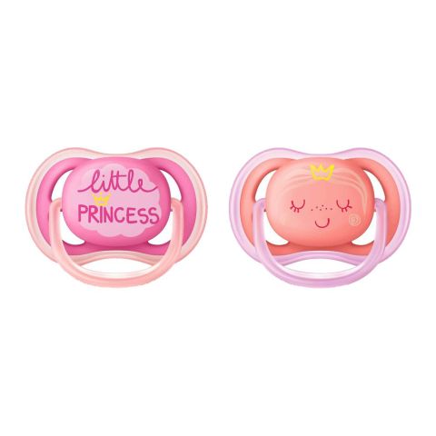 Avent Ultra Air Pacifier, 2-Pack, Little Princess, 6-18m,SCF342/23