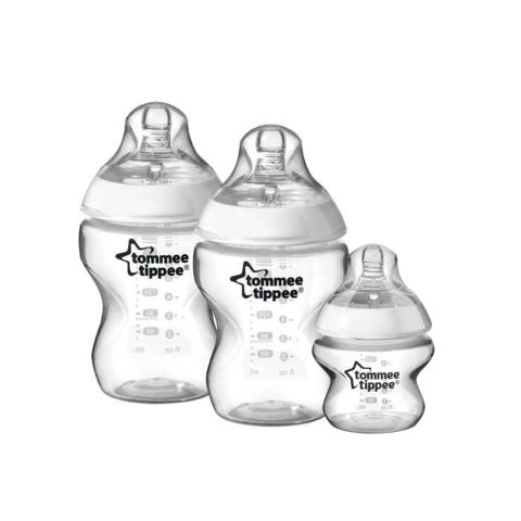 Tommee Tippee Closer To Nature 3 Baby Feeding Bottles Set, 0om+, 2x260ml + 150ml, 422770/38