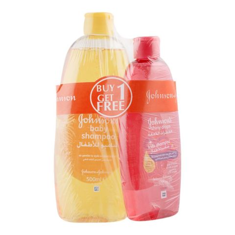 Johnson's Baby Shampoo 500ml + FREE Johnson's Shiny Drop Kids Shampoo