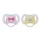 Avent Mini Soothers 2-Pack 0-2m Pink/Yellow - SCF151/02