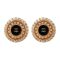 Channel Style Girls Earrings, Black, NS-040