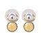 Channel Style Girls Earrings, Golden, NS-071