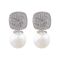 Pearl Girls Earrings, Silver, NS-081