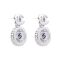 Channel Style Girls Earrings, Silver, NS-0108