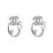 Channel Style Girls Earrings, Silver, NS-0110