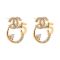 Channel Style Girls Earrings, Golden, NS-0110