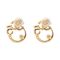Channel Style Girls Earrings, Golden, NS-0110
