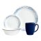 Corelle Livingware Breakfast Set, Ocean Blues, 16 Pieces