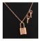 LV Style Girls Locket & Earrings Set, Rose Gold, NS-0196