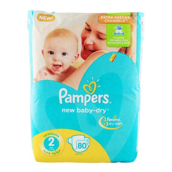 Pampers New Born, No. 2 Mini, 3-8 KG 80-Pack