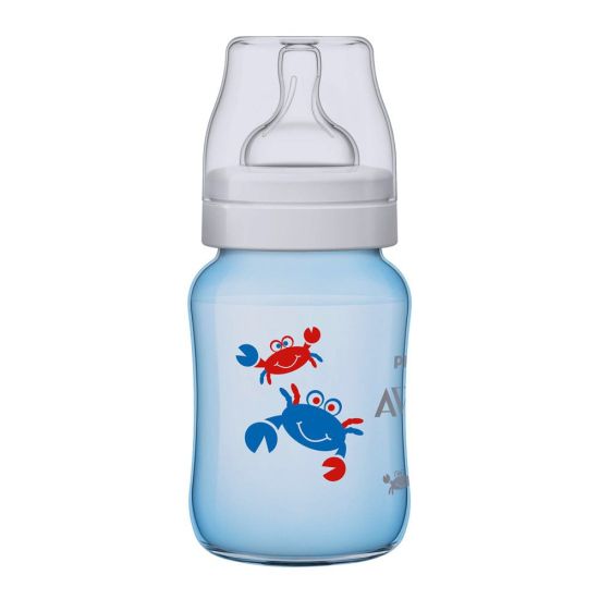 Avent Classic+ Feeding Bottle 1m+ 260ml (Boys/Crabs) - SCF573/14