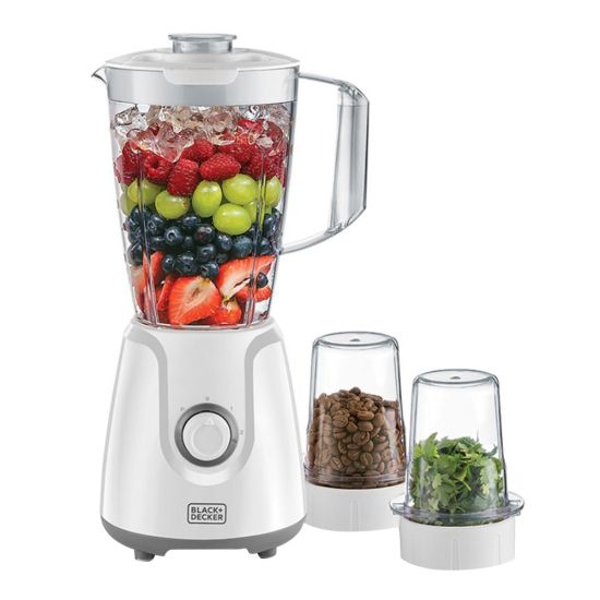 Black & Decker Blender Blender with Grinder Mill and Chopper Mill, 400 Watts, BX4000