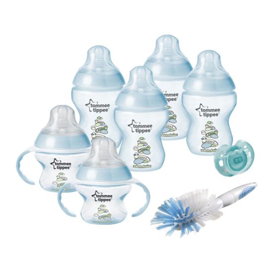 Tommee Tippee 0m+ Decorated Bottle Starter Set Slow Flow (Black) - 423744/38