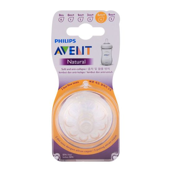 Avent Natural Teat 2-Pack 6m+ 4-Holes - SCF654/23